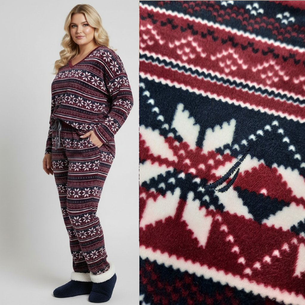 Velour Winter Fair Isle Pajama Set 1  Nautica Brand